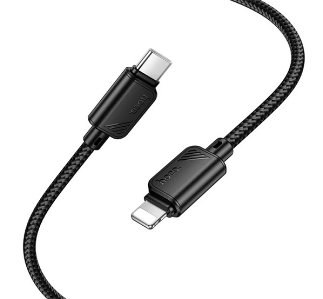 X113 adatkábel (Type-C - lightning, 27W, PD gyorstöltő, 100cm) FEKETE