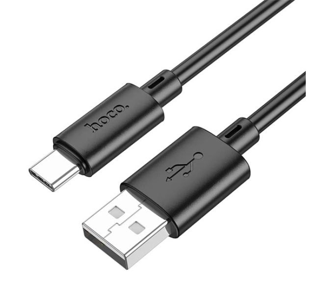X88 adatkábel (USB - Type-C, 3A, gyorstöltő, 100cm) FEKETE