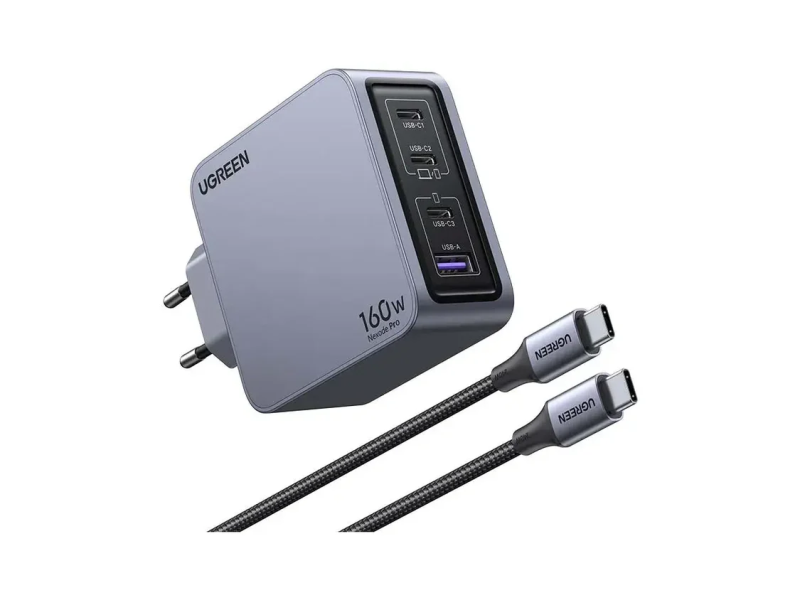 UGREEN Nexode Pro 4 portos GaN gyorstöltő készlet EU X763, 160W (25877)