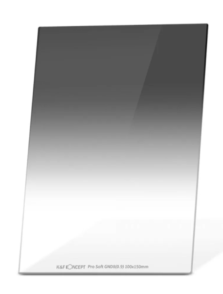 K&F Concept lágy átmenetű lapszűrő, GND8, vízálló, karcálló, HD, többrétegű bevonattal + tok, 100*15