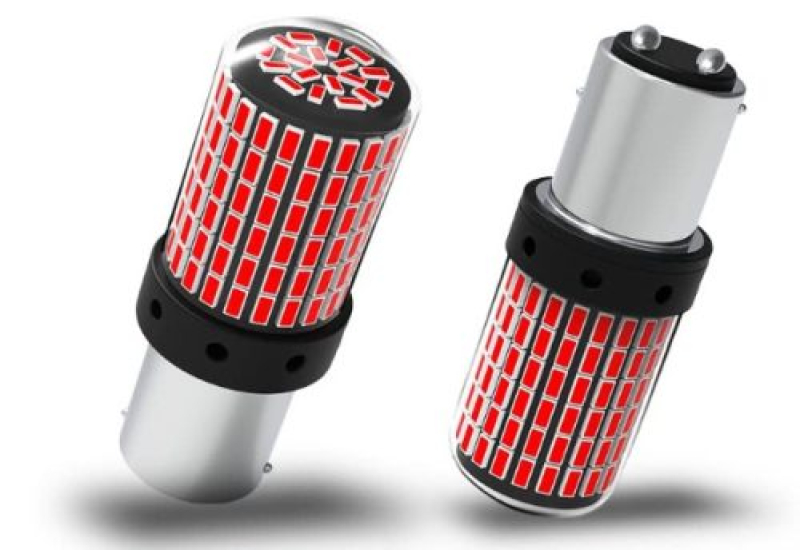 1157 LED izzó 144 SMD 21/5W piros CANBUS 12/48V, 2 db (22292)