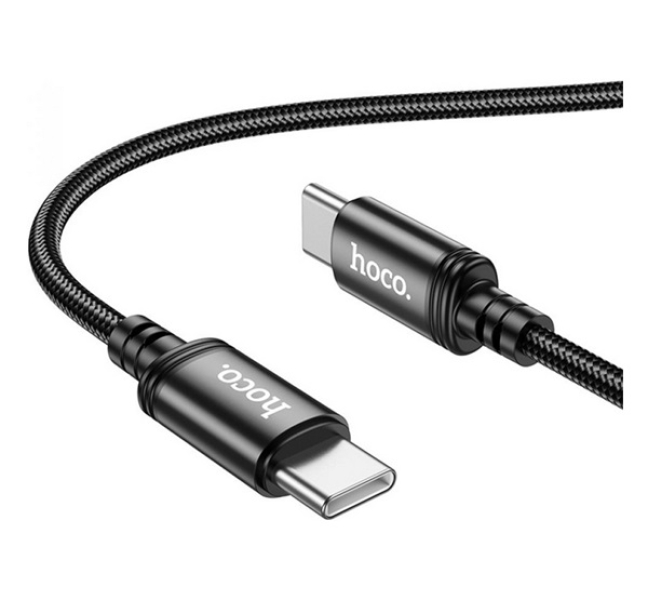 X89 adatkábel (Type-C - Type-C, 60W, gyorstöltő, cipőfűző, 100cm) FEKETE