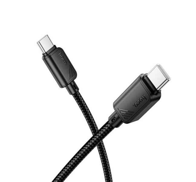 X114 adatkábel (Type-C - Type-C, 60W, PD gyorstöltő 3.0, 100cm) FEKETE