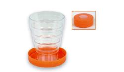 Összecsukható műanyag turista pohár 2 dl-narancs (218)
