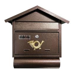 Postaláda álló újságcsővel (38x41cm) barna, névtartóval(3490148)
