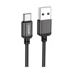 YooUp L07A Type-C kábel 3A 1m fekete