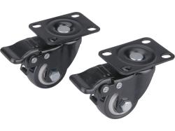 Extol készülékgörgő 2 db, 40mm, max teherbírás 30kg, rögzítőfékkel (8856013)