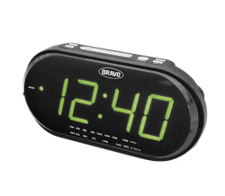 Bravo digitális ébresztőóra rádióval, fekete-zöld (B-6011G)