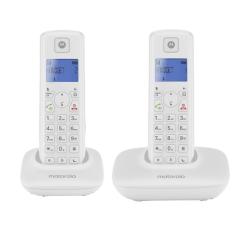 Motorola T402 telefon készülék (vezeték nélküli, 2 kézibeszélő, kijelző, DECT) FEHÉRT402