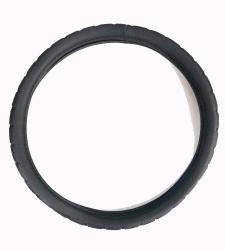 Műbőr kormányvédő, fekete (KV-HB23825/4-1bk)