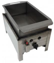 BGT-1 LO egyégős-asztali lángossütő készülék, acélserpenyővel, olajleeresztő csappal, PB-gáz üzemű