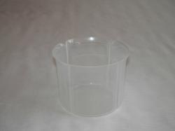 Virágtartó kaspó, szirom formájú, 13 cm, víztiszta műanyag (213)