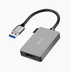 Logilink USB 3.0 adapter, USB-A/M   HDMI-A/F, 1080p, szürke, 0,15 m (UA0233A)