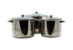 Rozsdamentes fazék szett, üvegfedővel 9-11-13 L (11856)