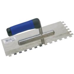 Glettelőkanál  13×27cm rozsdamentes csempéző 10×10mm, SOFT gumi nyél (84660)