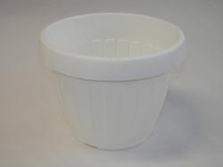 Virágtartó, hordó alakú, 40 cm, fehér műanyag (367-1)