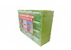 Csavartartó doboz 16 fiókos, műanyag 22x7x15cm Zöld (278)