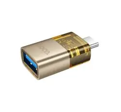 HOCO UA36B adapter (USB aljzat - Type-C, adatátvitel és töltés, OTG) ARANY