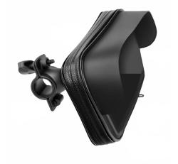 Kerékpáros telefontartó (kormányra, 360°, por és vízálló cipzáras tok, 4.8-5.5