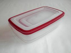 Alacsony műanyagdoboz szett, téglalap alapú 4 db bordó (1593)