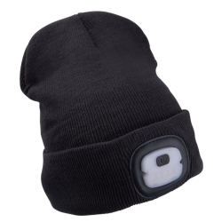 Extol Light sapka,sötétszürke kötött, kivehető LED homloklámpával (43452)