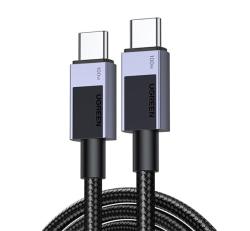 Ugreen L512 adatkábel (Type-C - Type-C, 100W, PD gyorstöltő 3.0, 200cm, cipőfűző) FEKETE