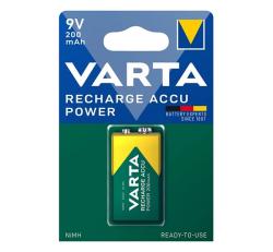Varta POWER szupertartós elem (6F22, 9V, 200mAh Ni-MH, újratölthető) 1db/csomag