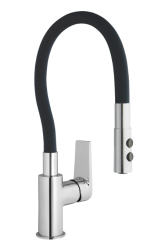 Wave Yoga Easy Fix flexibilis mosogató csaptelep, fekete (WVJG01EF)