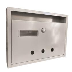 Postaláda fekvő lépcsőházi lenyíló 31 x 23 cm, szürke, névtartóval (3490143)