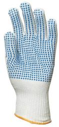 EP kötött poliamid kesztyű, mindkét oldalán kék pettyek,férfi _9 (4369)