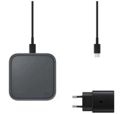 Samsung asztali töltő (15W, gyorstöltő, wireless + hálózati töltő) FEKETE