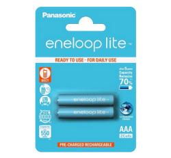 Panasonic ENELOOP LITE elem (AAA, BK-4LCCE/2BE, 1.2V, 550mAh Ni-MH, újratölthető) 2db/csomag