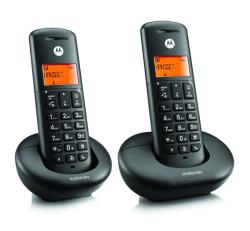 Motorola E202 telefon készülék (vezeték nélküli, 2 kézibeszélő, kijelző, DECT) FEKETEE202