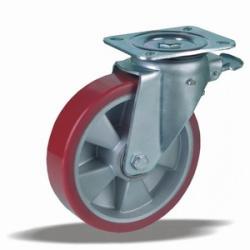 Kerék nagy teherbírású önbeálló alumínium  PU 800 kg fékezhető 200 42415 (11807)