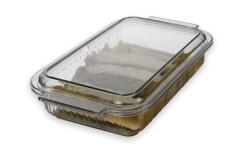 Szögletes, nem hőálló műanyagtál fedéllel (17)