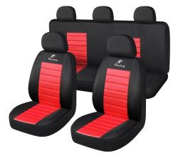 Univerzális üléshuzat szett 9 részes piros-fekete (203-6BR)