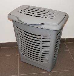 Szögletes szennyestartó, műanyag 50 l, szürke (933)