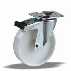 Kerék önbeálló PA tűgörgős fékezhető 80 fehér 30484 (11478)