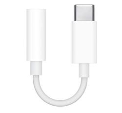 Apple adapter kábel (3.5mm jack aljzat - Type-C, MU7E2ZM/A utód) FEHÉR
