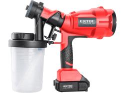 Extol Premium akkus festékszóró, 20 V, Li-ion, 1 db akku, 1db töltő, 2000 mAh, 700 ml/perc (8891862)