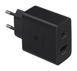 Samsung hálózati töltő USB+Type-C aljzat (35W, PD gyorstöltő 3.0) FEKETE