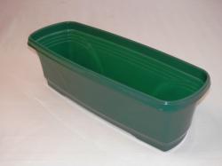 Virágláda tálcával, 50 cm, zöld műanyag (892)