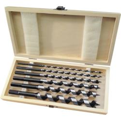 Extol Premium fafúró klt. 6 db, 6-8-10-12-16-20×260mm, csavaros heggyel, hatszög befogás; fa dobozba