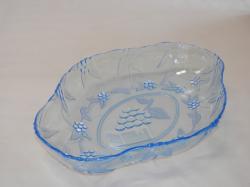 Gyümölcsmintás kék műanyagtál (395)