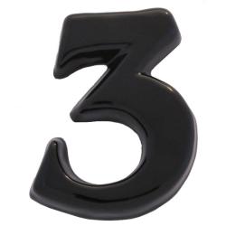 SB  kerámia házszám 3 fekete 12cm (3970063)