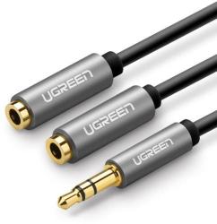 Ugreen 10532 3.5mm mini jack AUX elosztó adapter kábel 20cm, ezüst