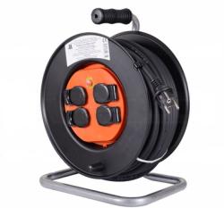 Hosszabbító kábeldob, piros 4 földelt aljzattal, 25 m