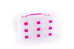 9 fiókos műanyag csavarbox 30x20x17 cm, víztiszta (1303)