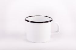 Bonyhádi zománcozott bögre fehér 8 cm