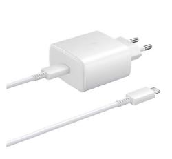 Samsung hálózati töltő Type-C aljzat (65W, PD gyorstöltő + Type-C kábel) FEHÉR